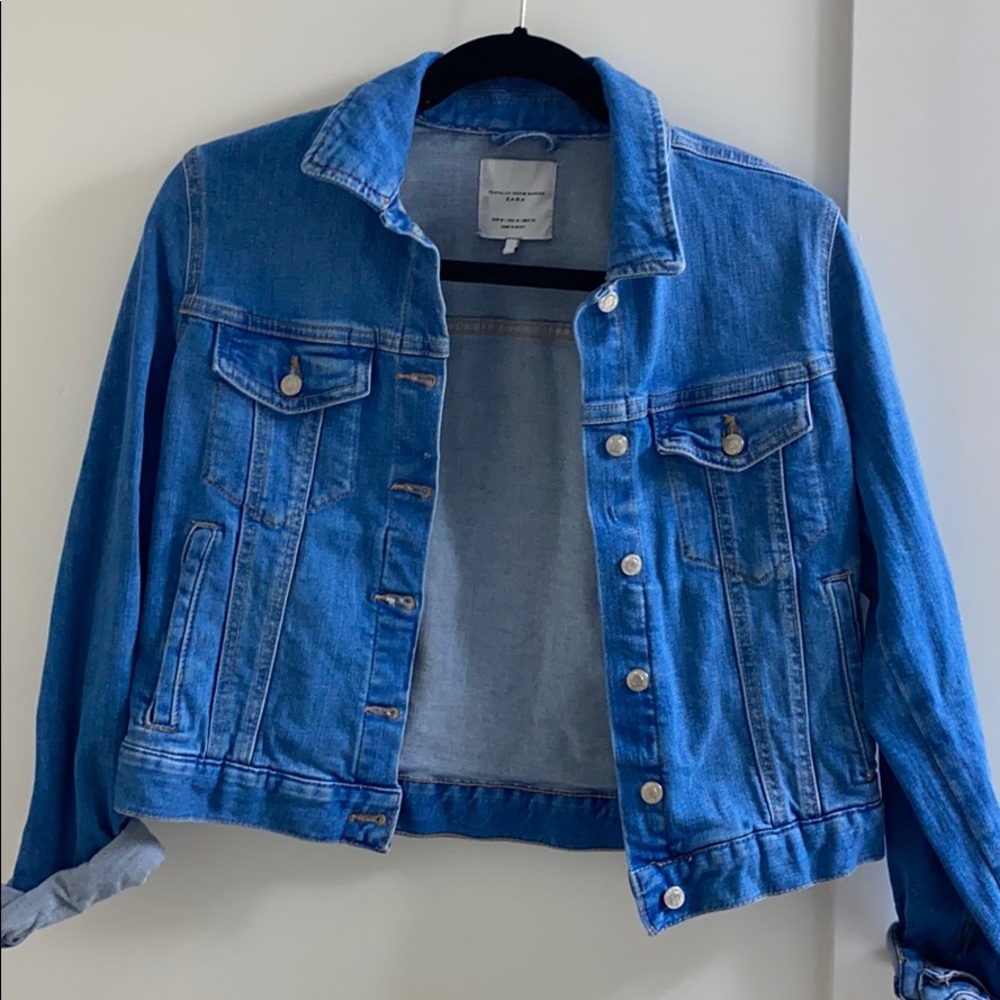 Zara denim jacket, medium blue wash